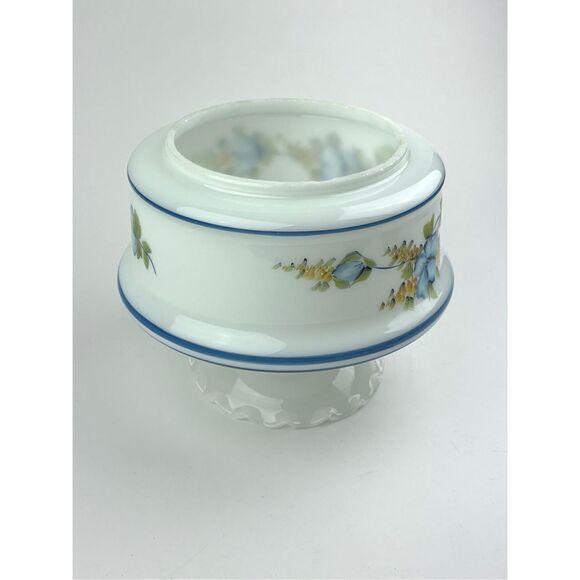 Vintage Abigail Adams Collection Blue Stripe Floral Hurricane -Lamp Shade Only - Picture 6 of 7